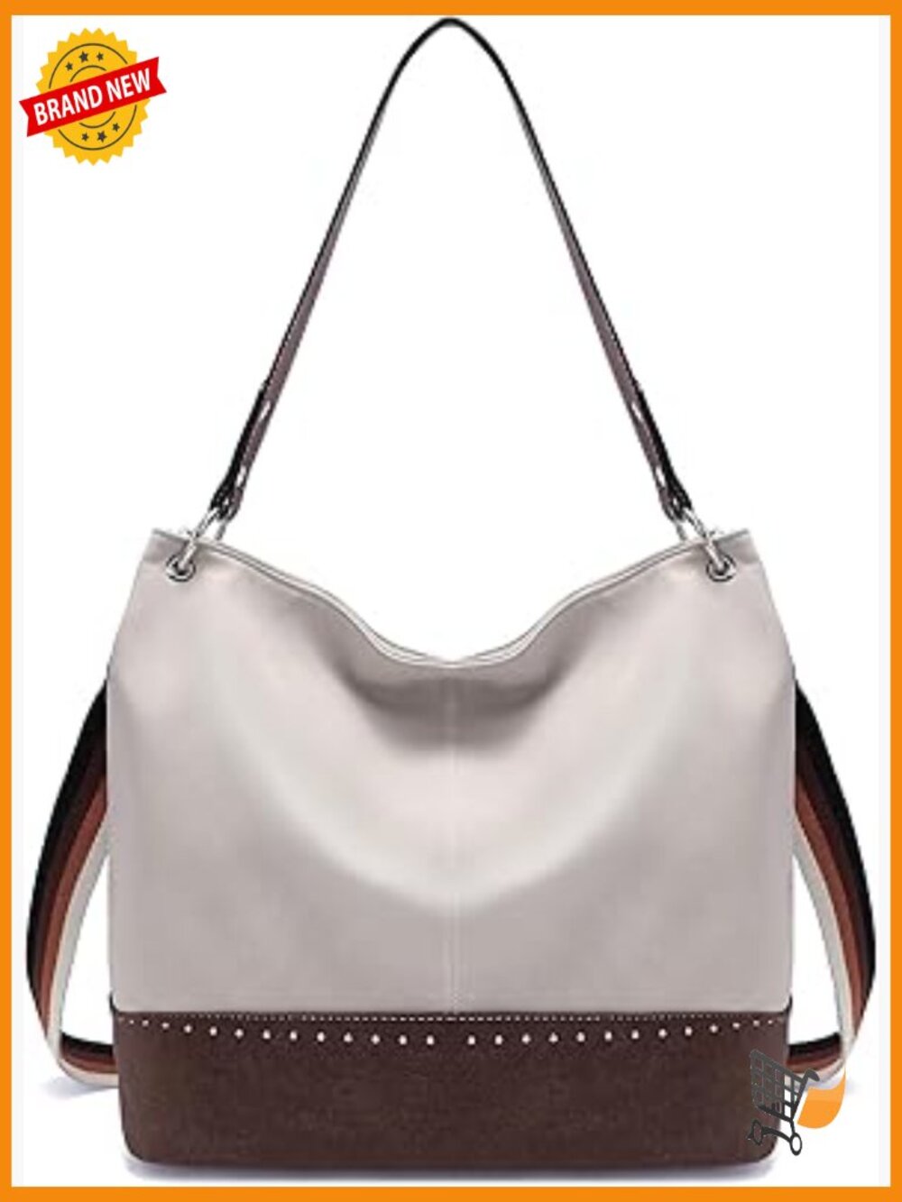 Vegan Leather Hobo Bag Tote Shoulder Crossbody Work Purse Retro Large Capacity
